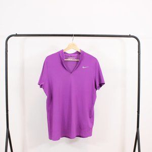 Womens Nike Dri-Fit Mesh Back V Neck Shirt
